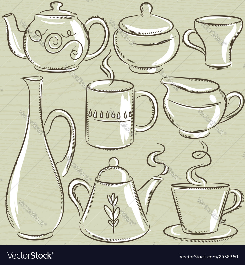 Set of different tableware