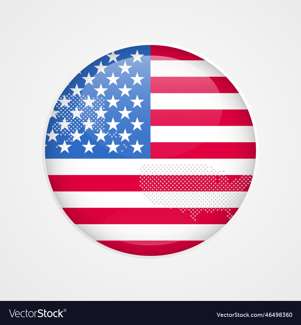 Usa Flag Symbol With Map United States Of America Vector Image