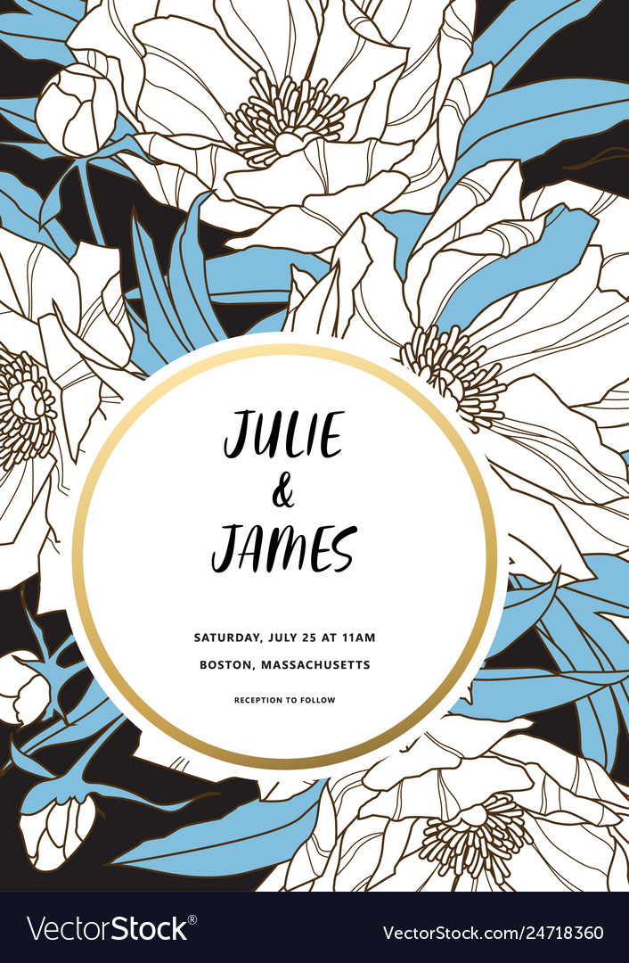 Vintage wedding invitation template