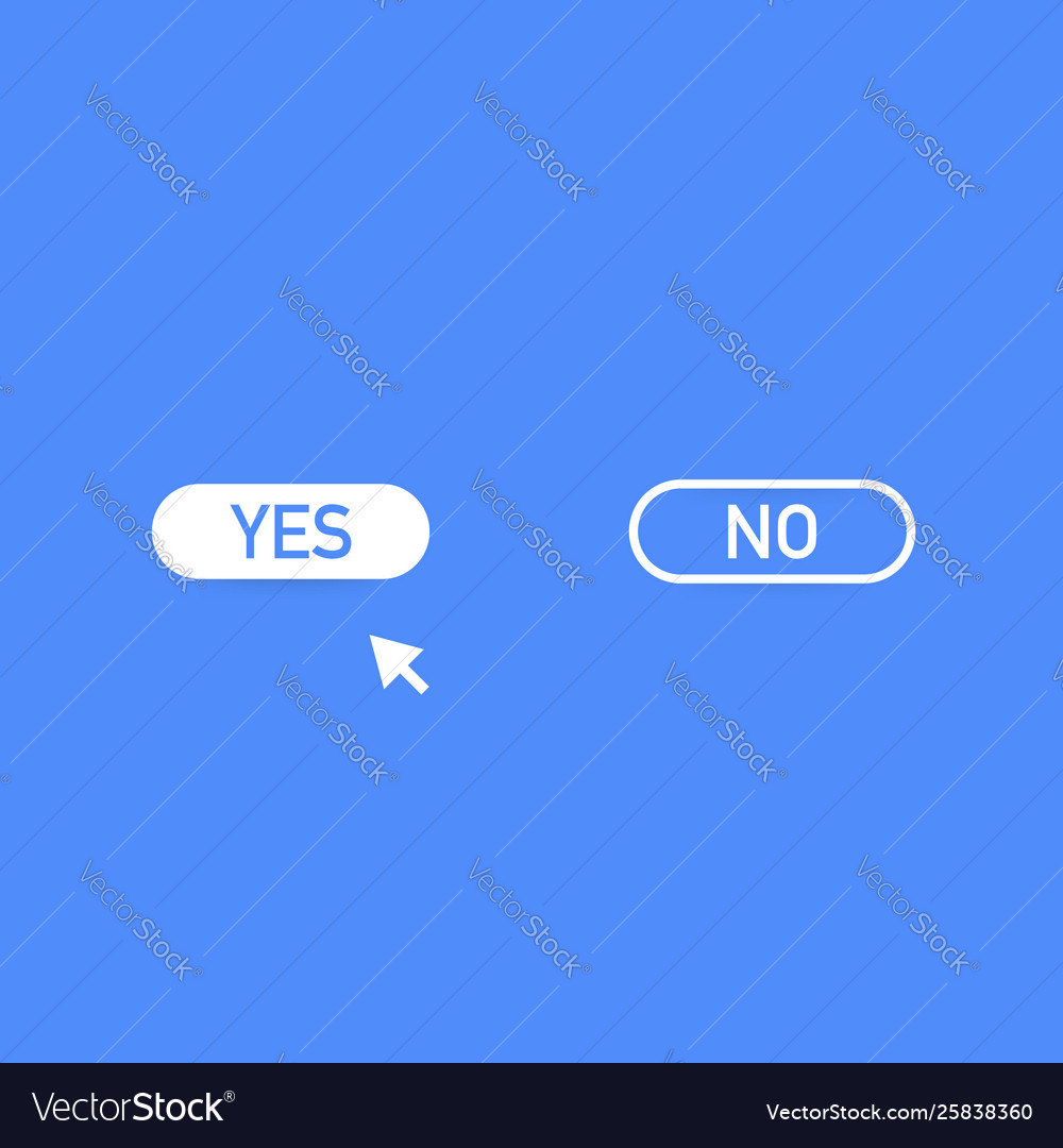 Yes or no click glyph icon accept and decline