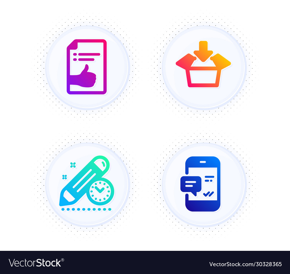 Approved document get box and project deadline vector image Approved document get box and project deadline