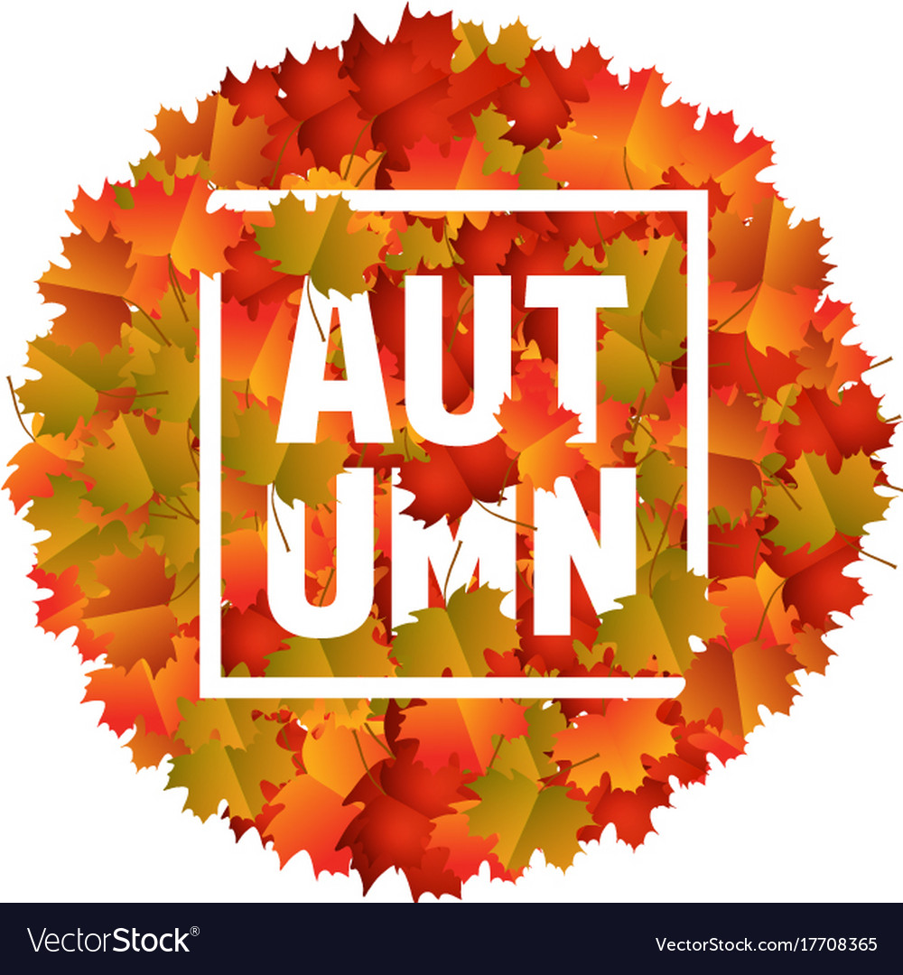 Autumn typographic fall leaf