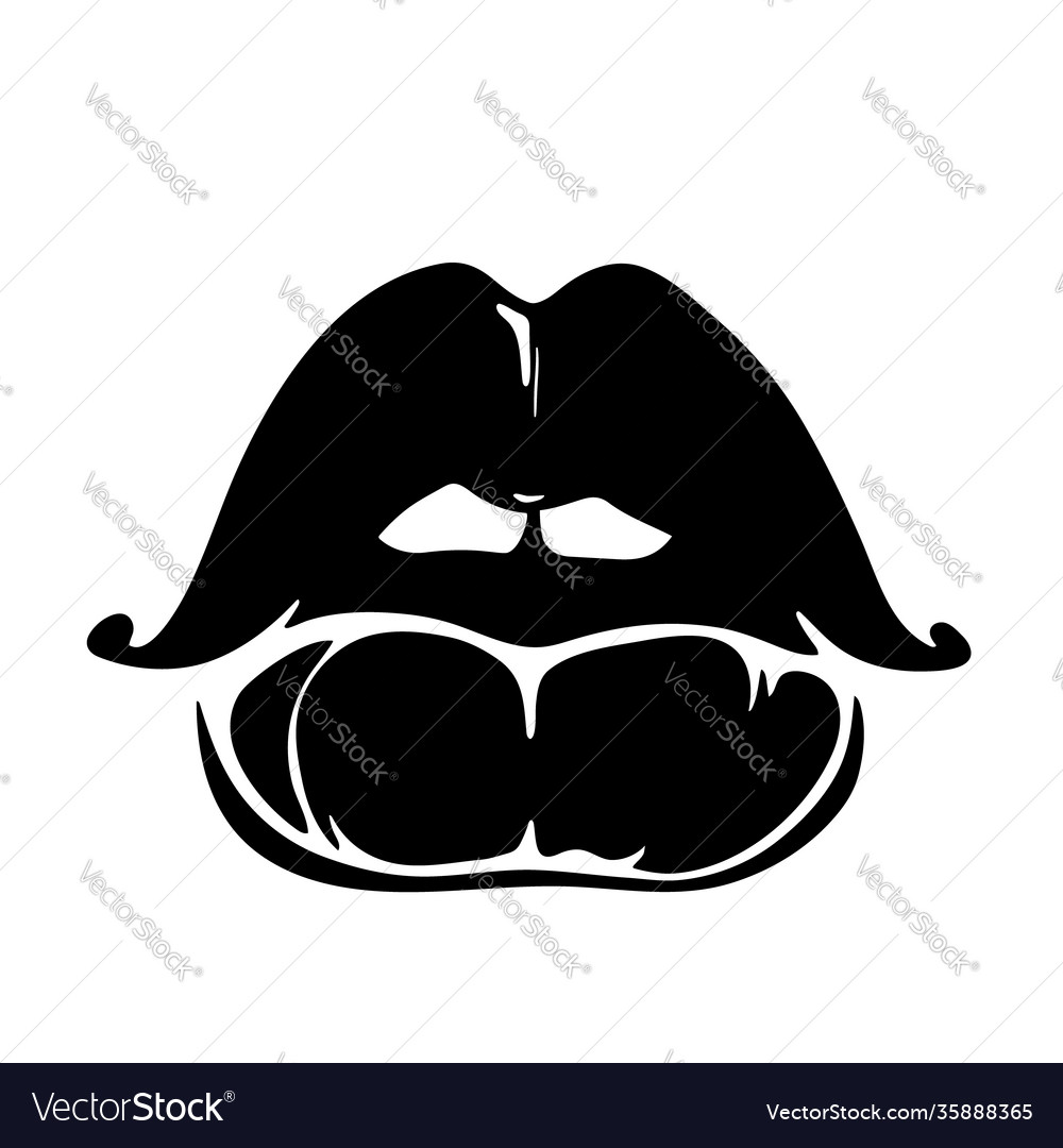 Beautiful female plump black lips Royalty Free Vector Image