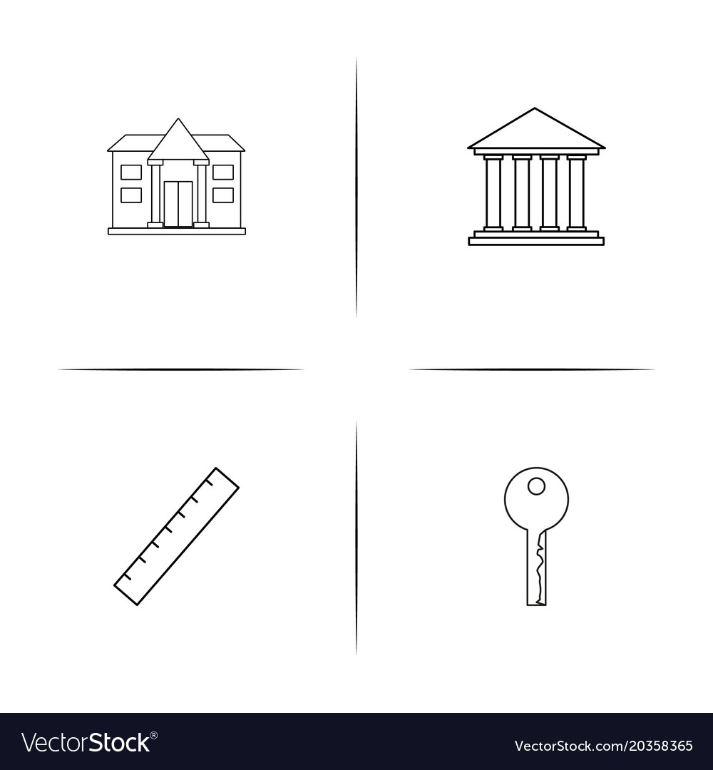 Buildings and constructions simple linear icon