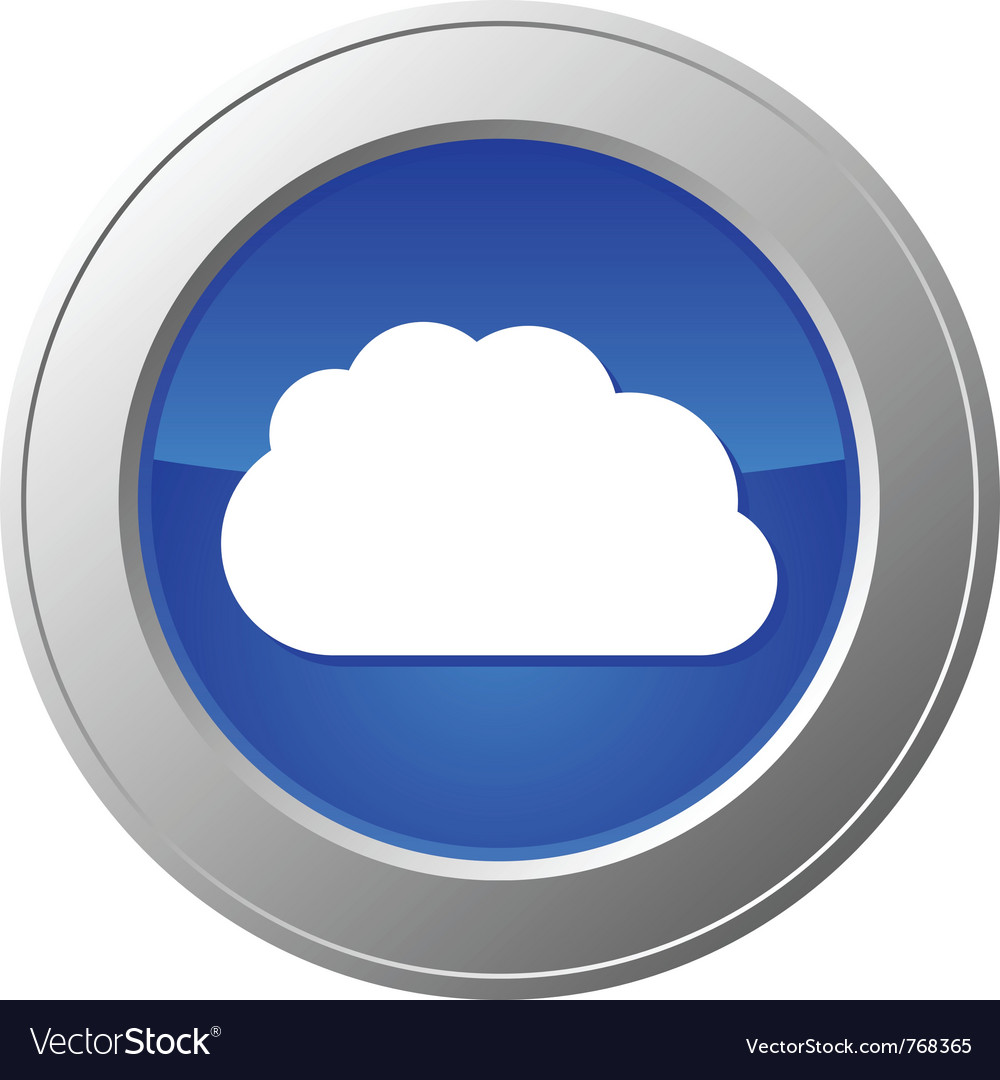 Cloud Computing Button - Blue