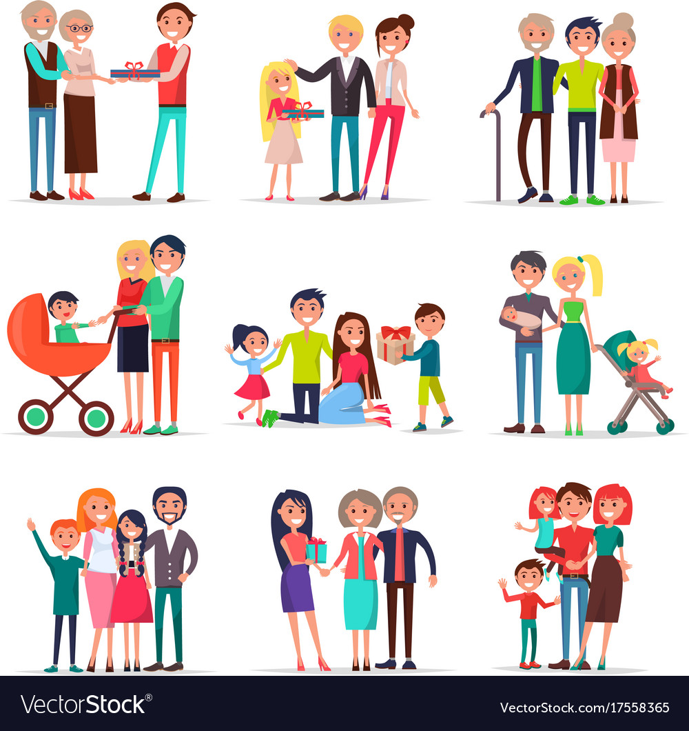 Concept of parents day on white background flat Vector Image