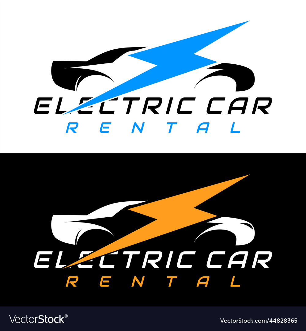 Electric car rental logo design Royalty Free Vector Image