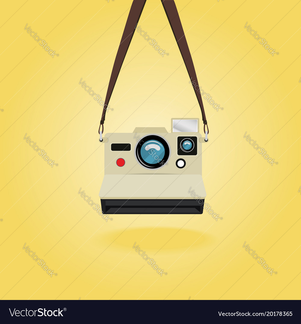 Hanging retro instant camera Royalty Free Vector Image