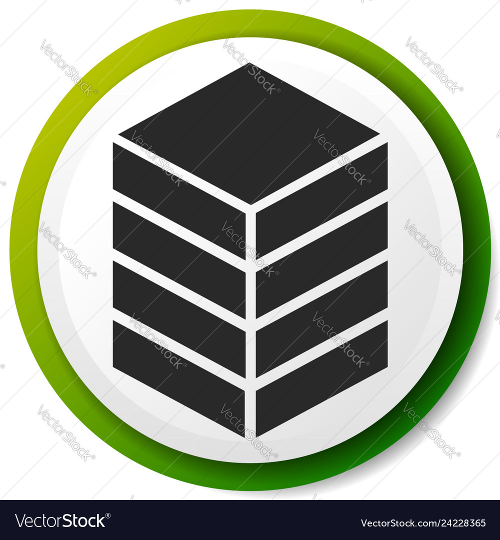 Icon with tower rack storage container datacenter vector image Icon with tower rack storage container datacenter