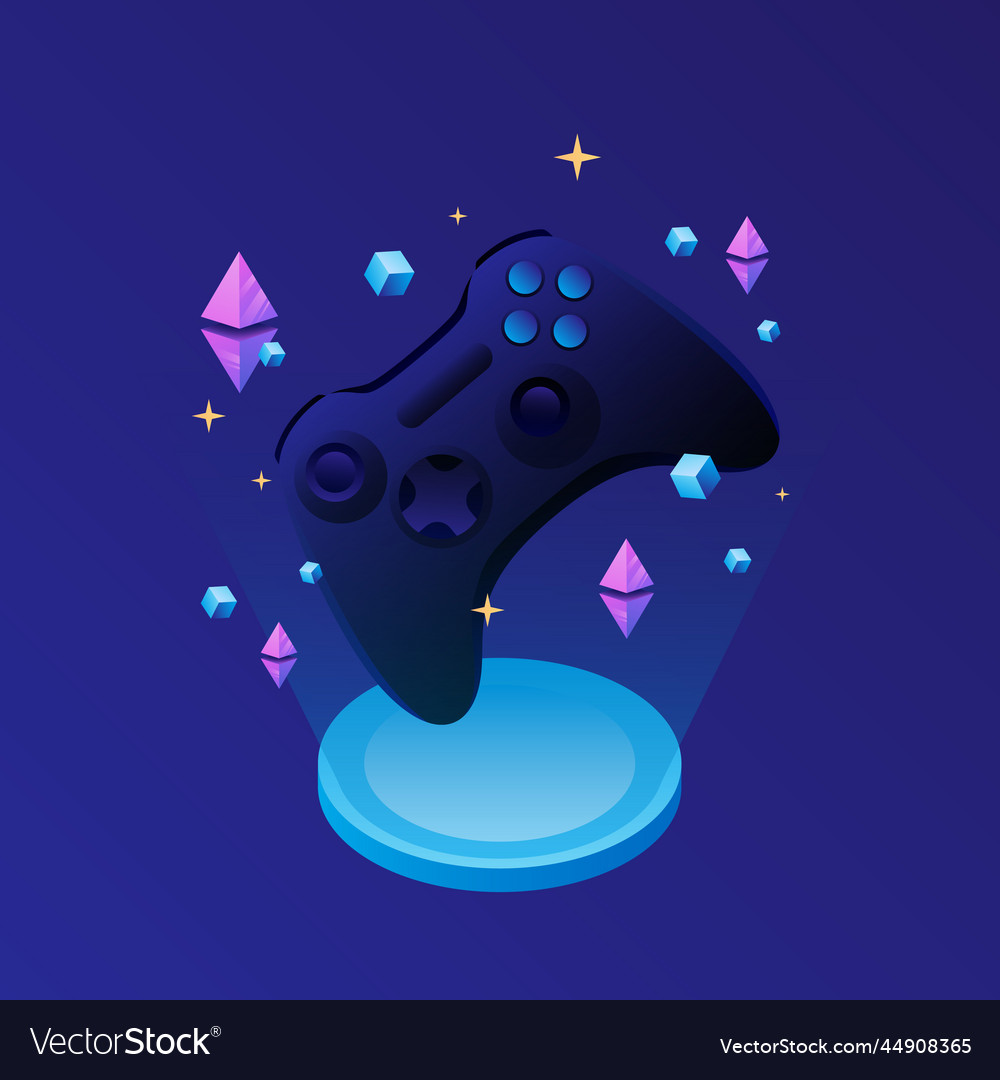 Joystick game controller digital asset p2e Vector Image Joystick game controller digital asset p2e
