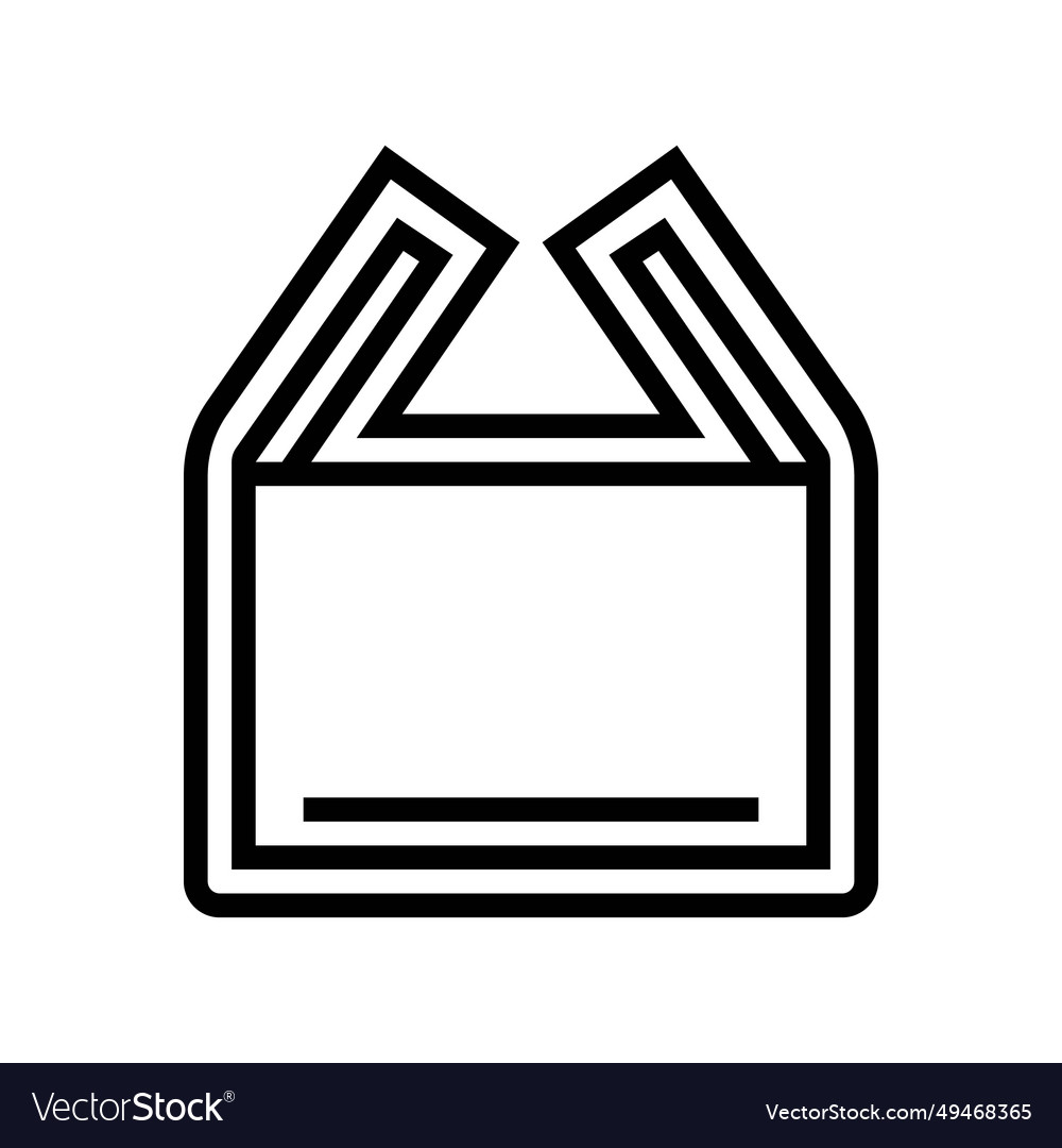 Open box unpacking loading contents line icon vector image Open box unpacking loading contents line icon