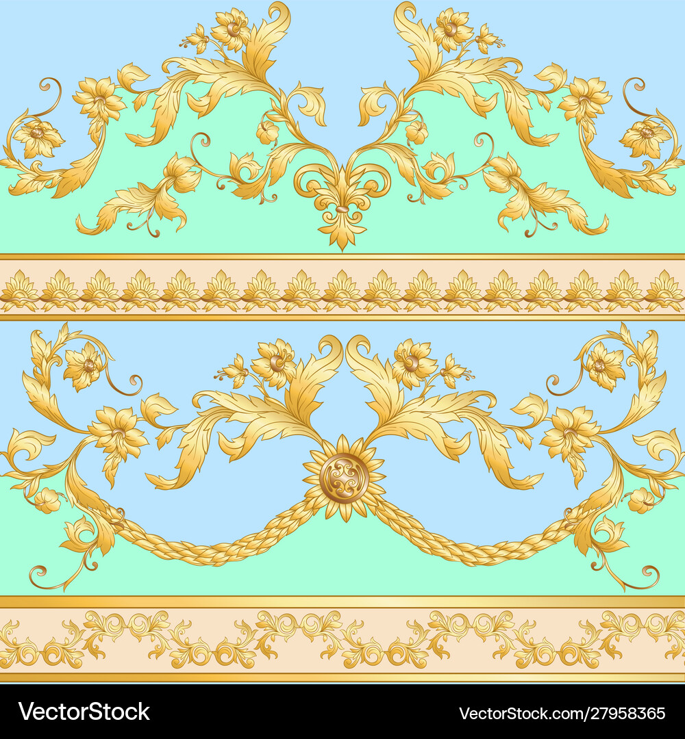 Seamless pattern in baroque rococo victorian Vector Image