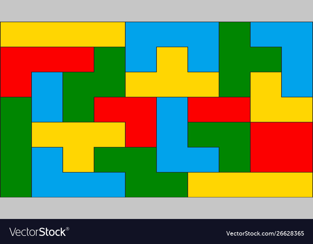 Seamless pattern with tetris elements colorful