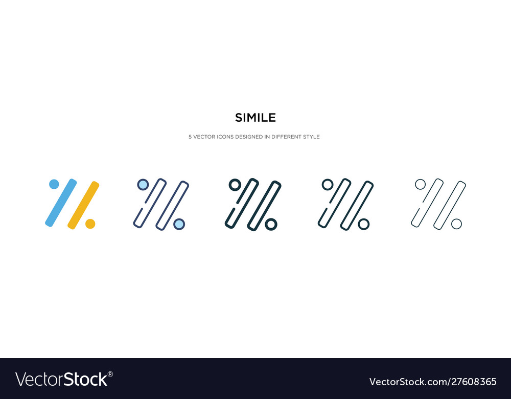 Simile icon in different style two colored