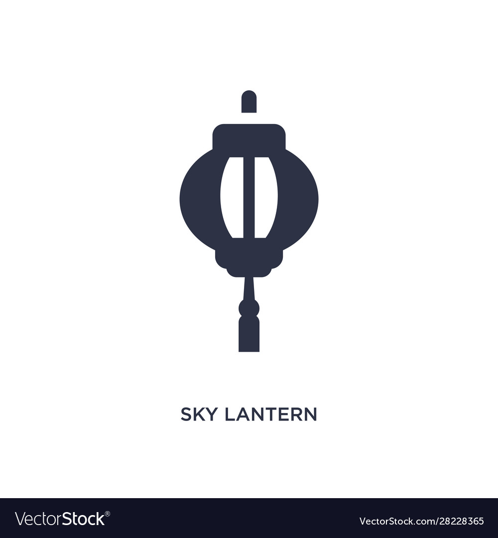 Sky lantern icon on white background simple