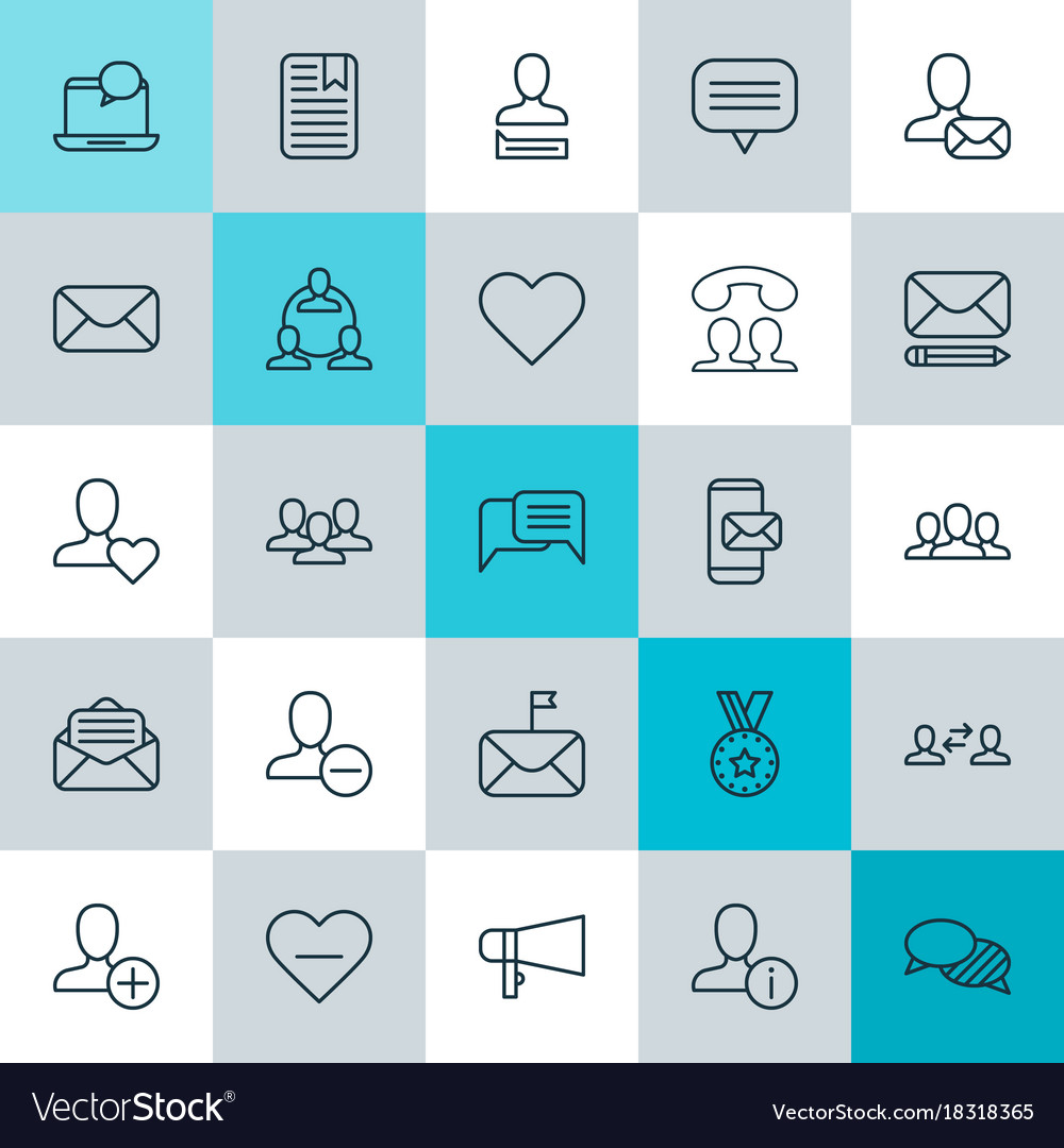 Social icons set collection of message unity