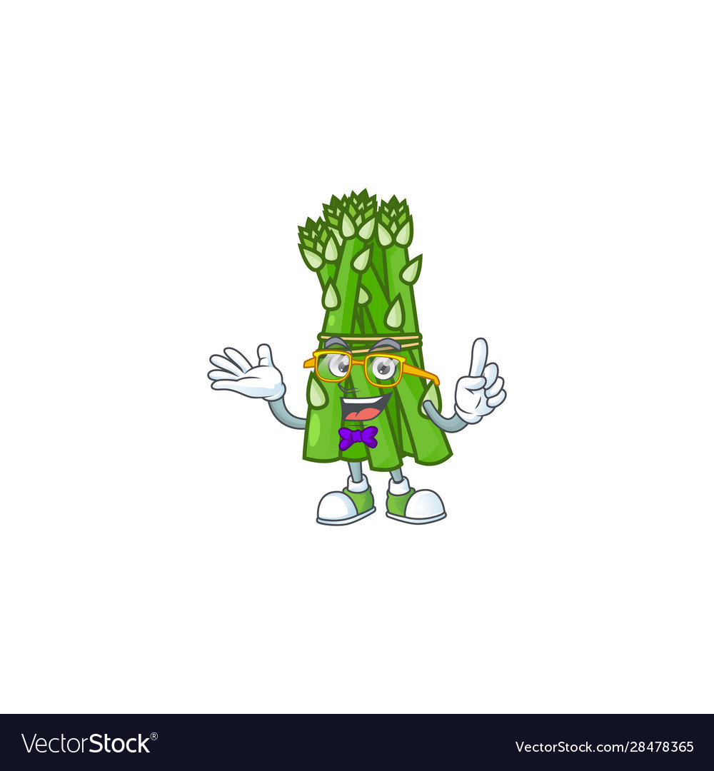 Super cute geek asparagus cartoon character design