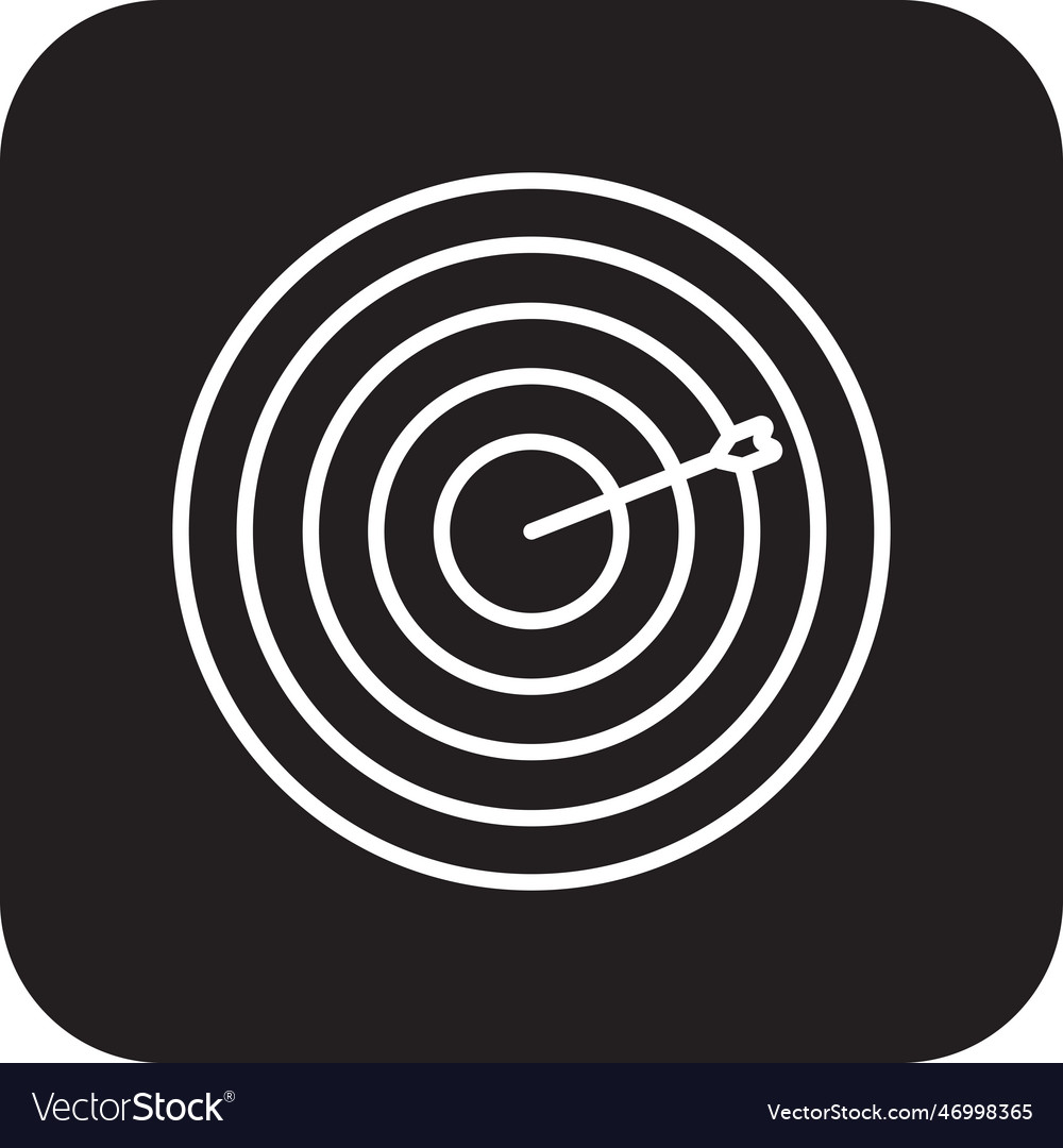 Target data management icon with black filled Vector Image