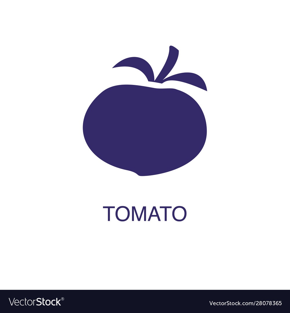 Tomato element in flat simple style on white