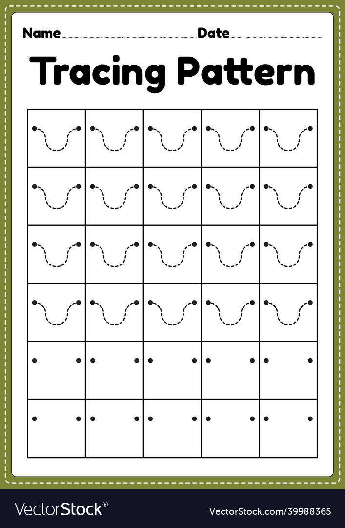 Tracing pattern wave lines worksheet