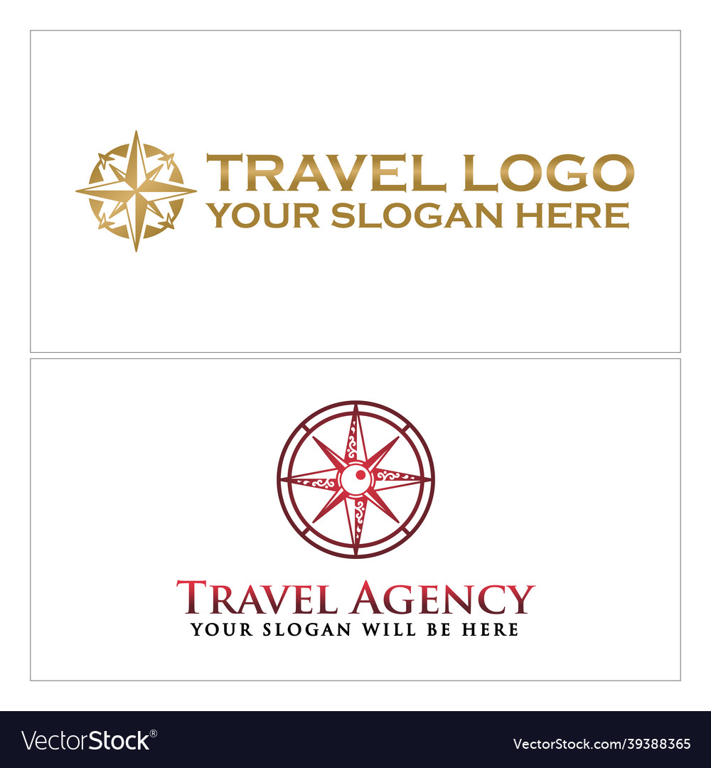 Travel hotel agency compass logo design