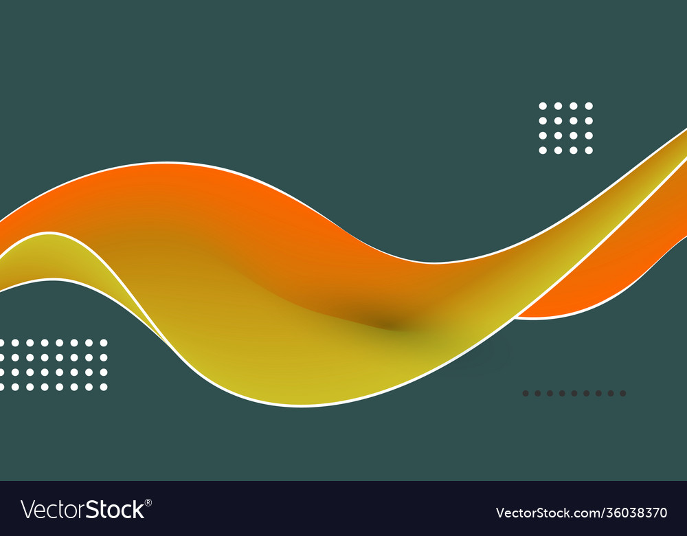 Abstract orange wave curve flow vector image Abstract orange wave curve flow