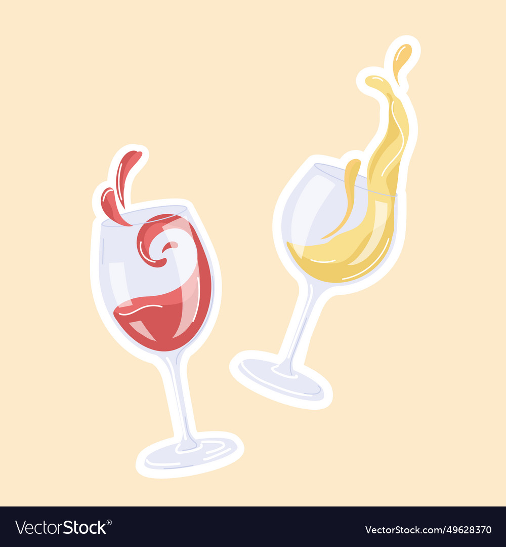 Abstract red and white grape wine splashing from