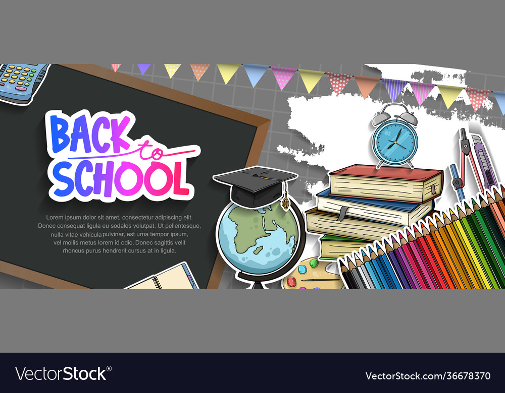 Back to school design with equipment Royalty Free Vector