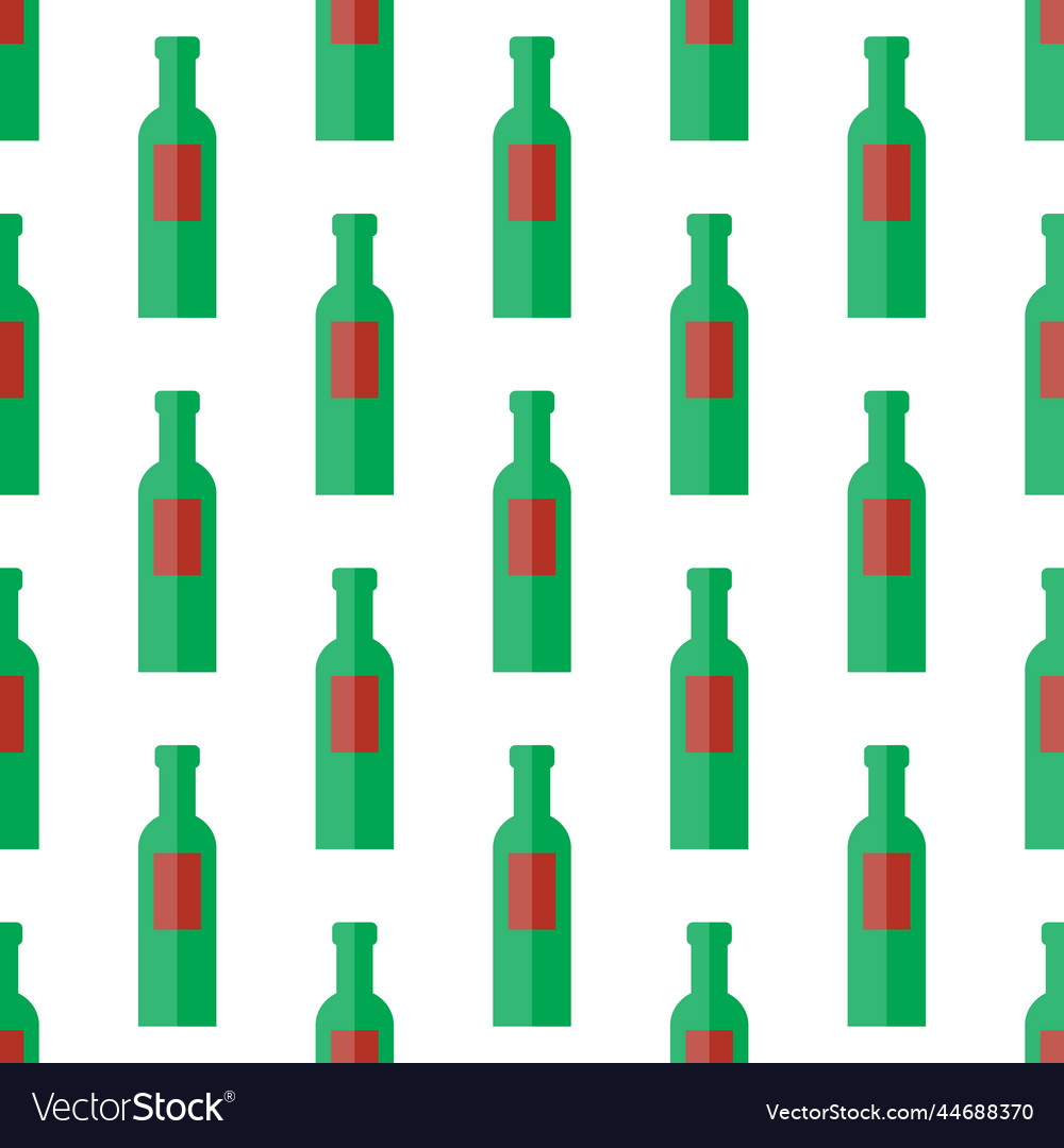 Bottle seamless pattern with wine bottles