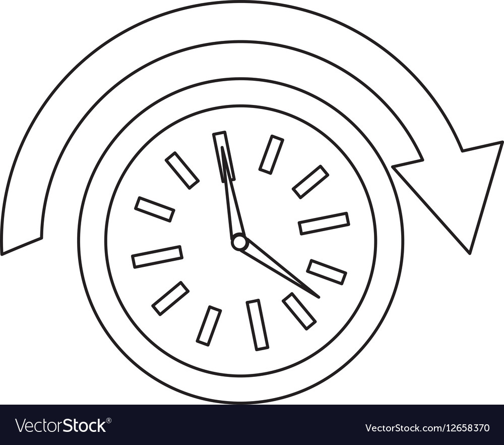 Clock with arrow above icon image