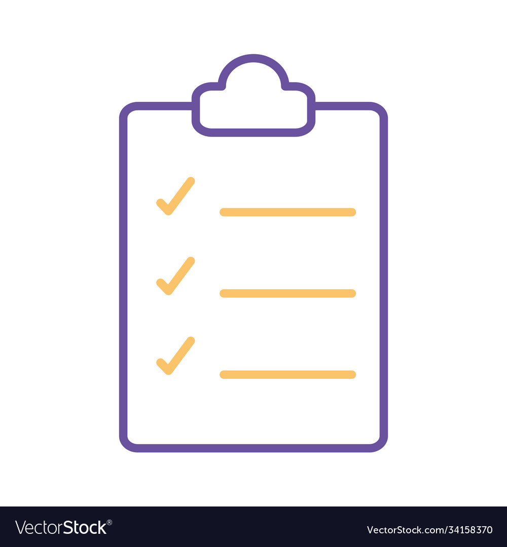 Document with check marks line style icon