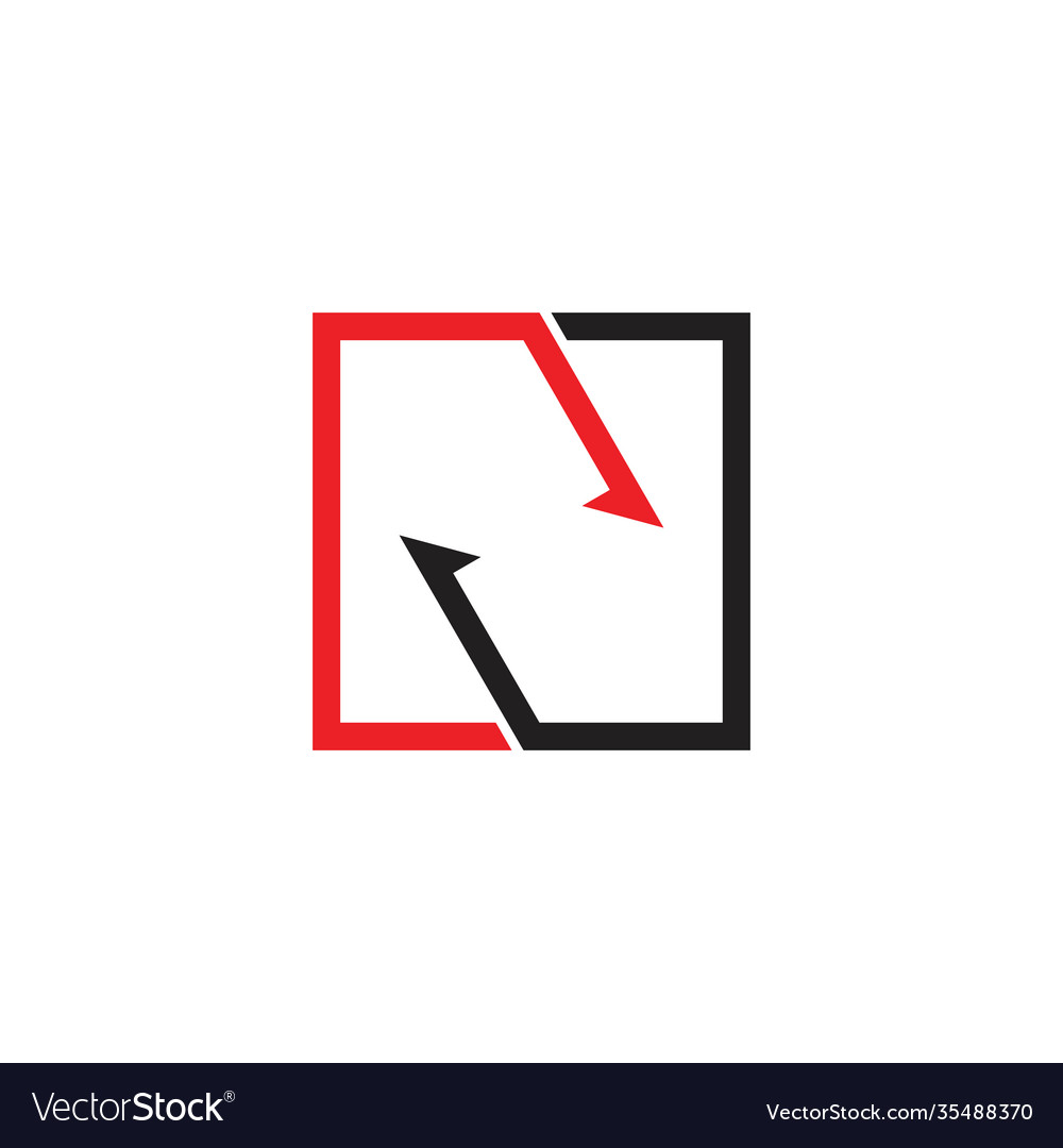 Letter n square arrow logo