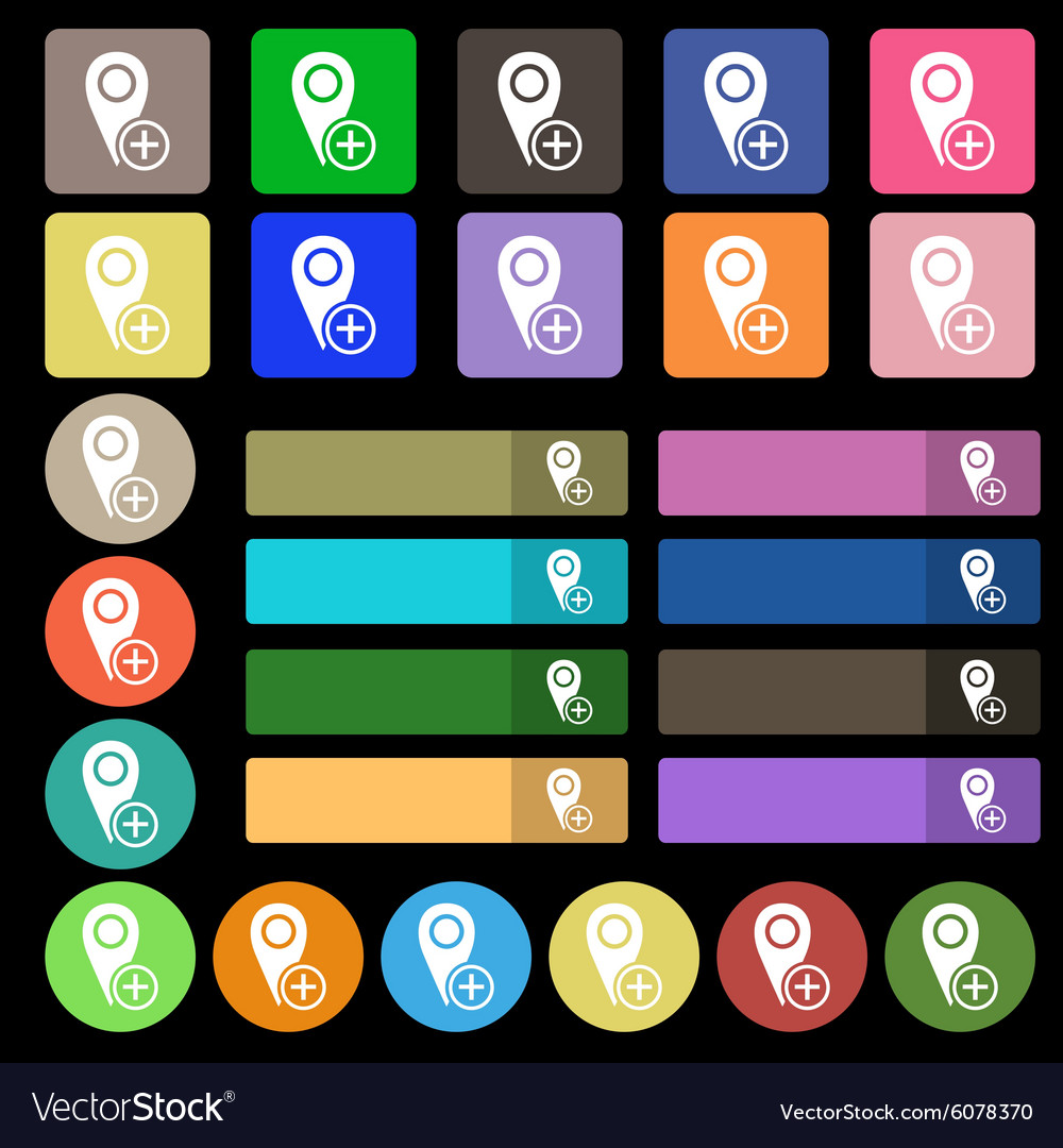 Map pointer icon sign set from twenty seven