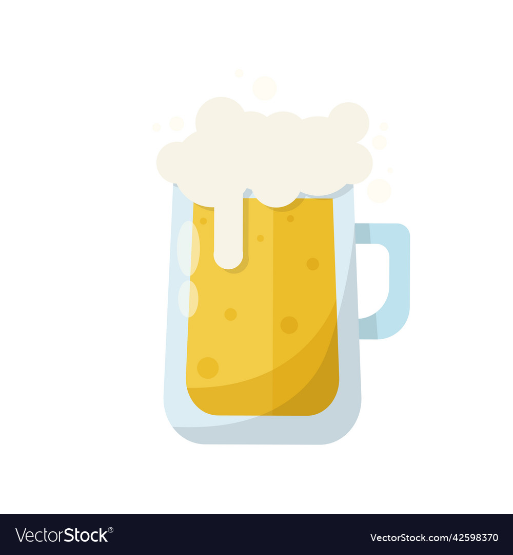 Tasse frisches Bier isoliert auf weißem Hintergrund Vector Image Tasse frisches Bier isoliert auf weißem Hintergrund