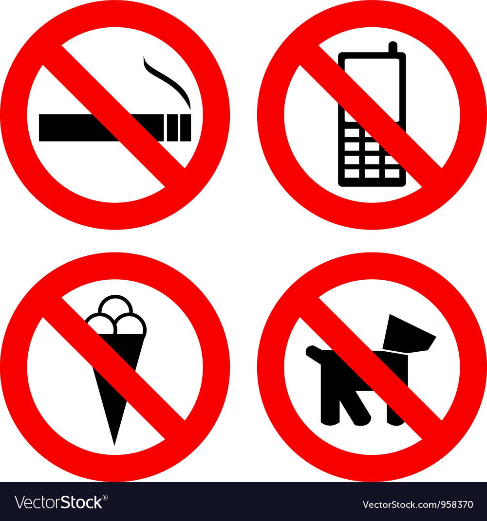 Not Allowed Signs Royalty Free Vector Image Vectorstock