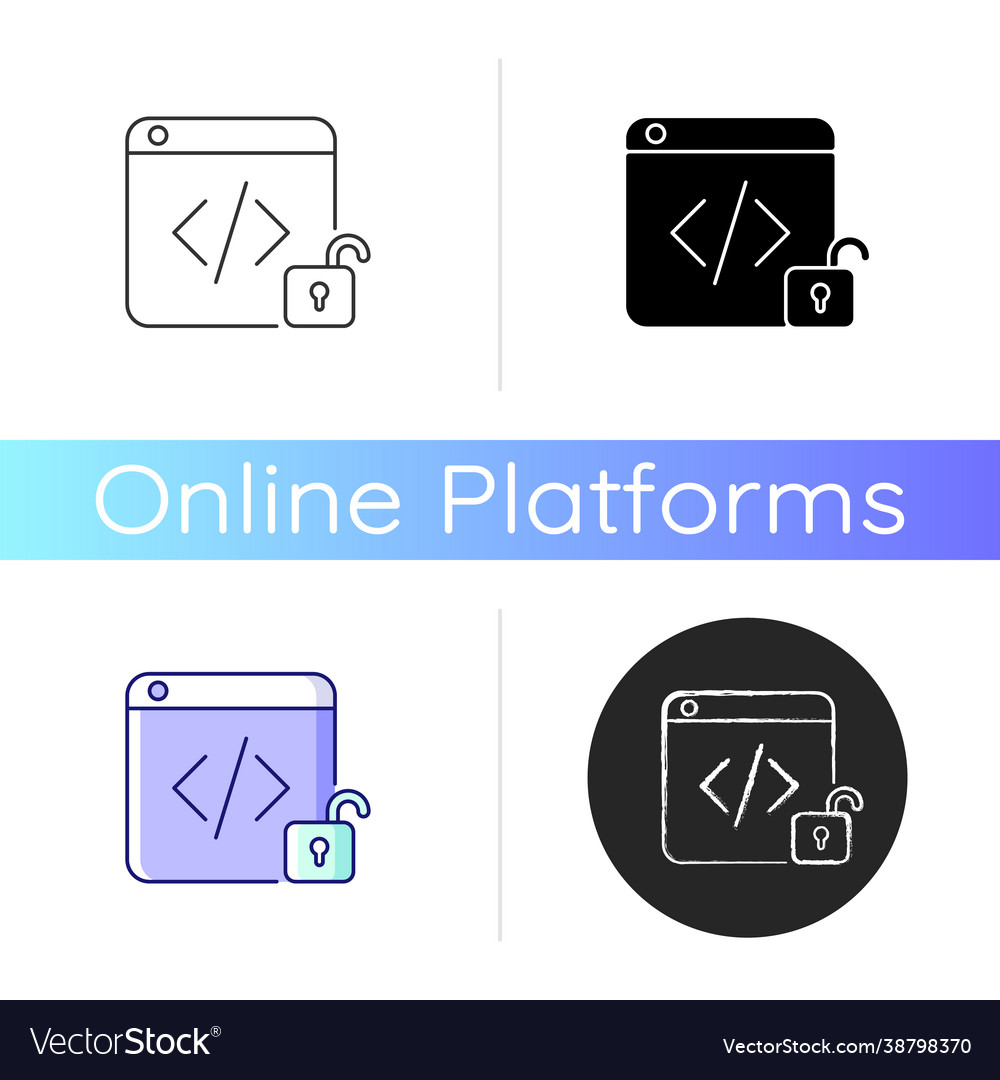 Open source code platforms icon vector image Open source code platforms icon