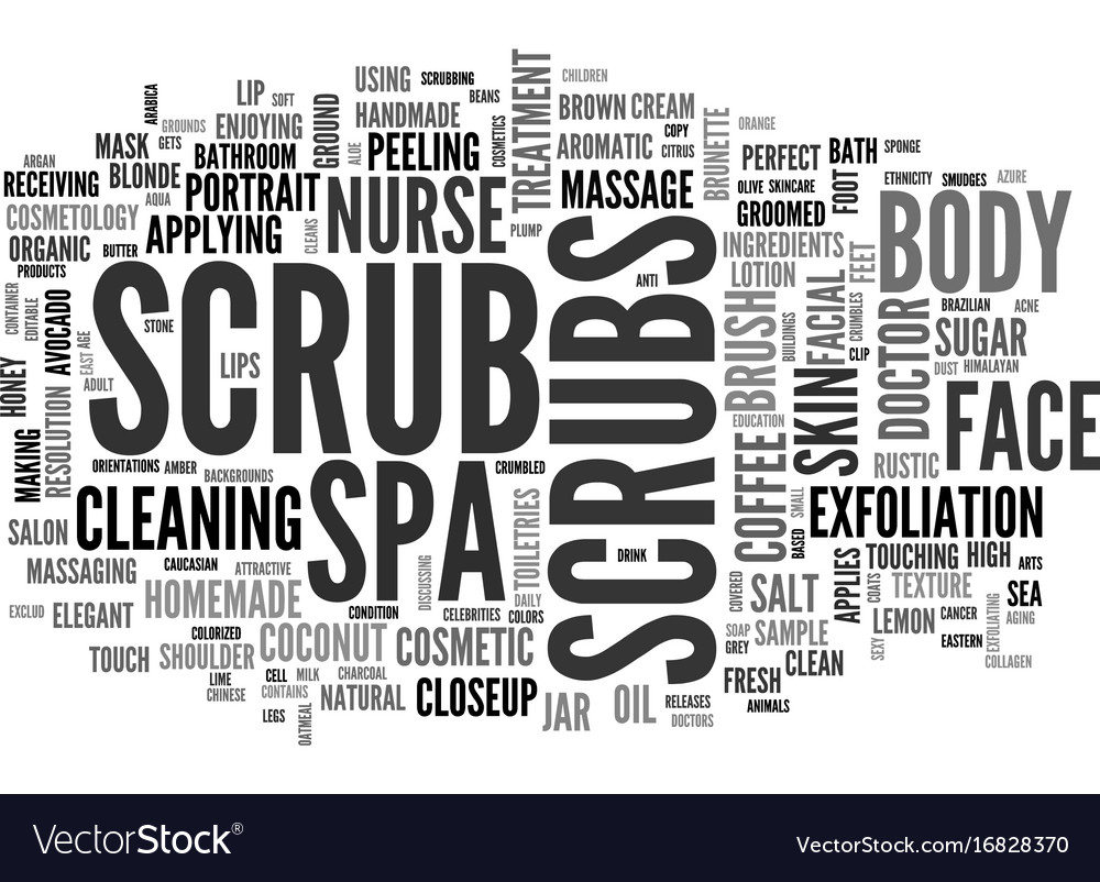 Scrubs word cloud concept Royalty Free Vector Image