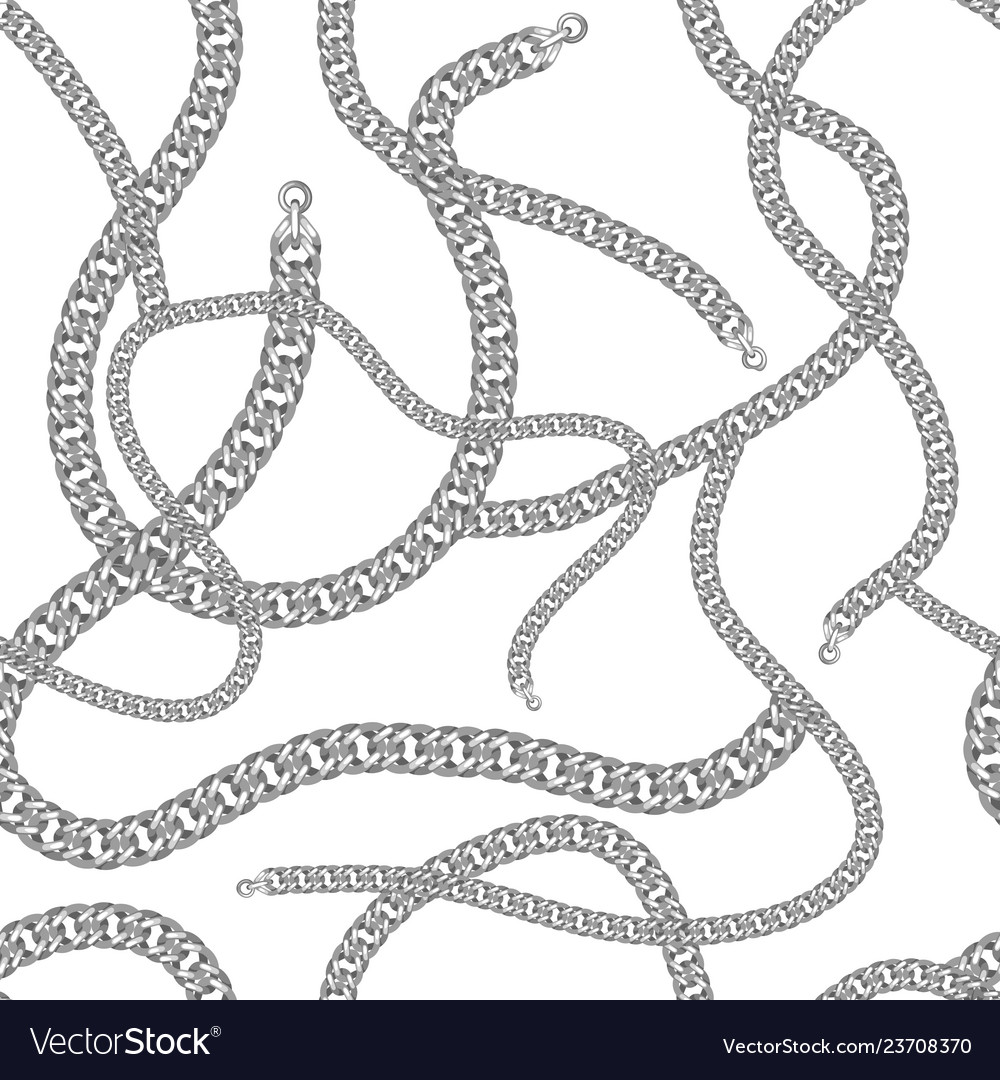Seamless pattern with golden chains vector image Seamless pattern with golden chains