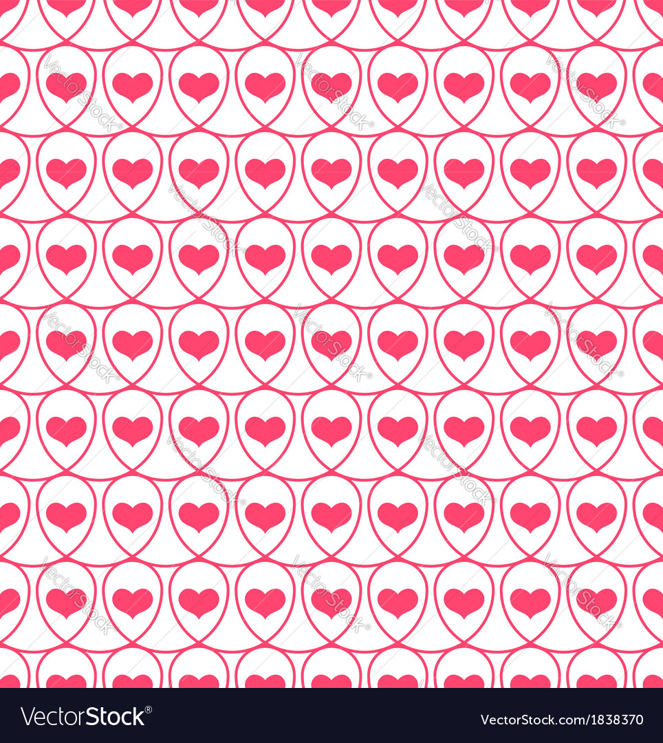 Seamless pattern with hearts in loops