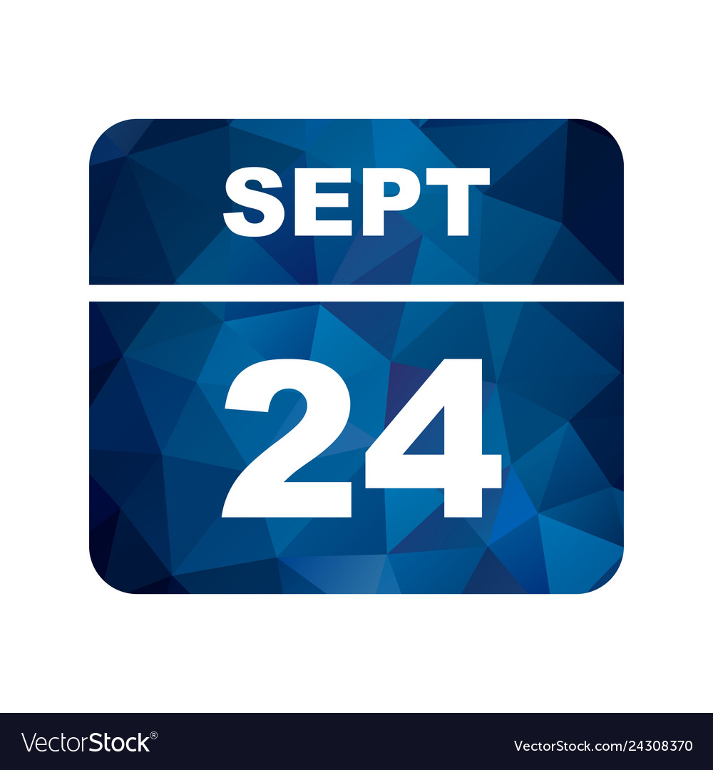 September 24th date on a single day calendar Vector Image