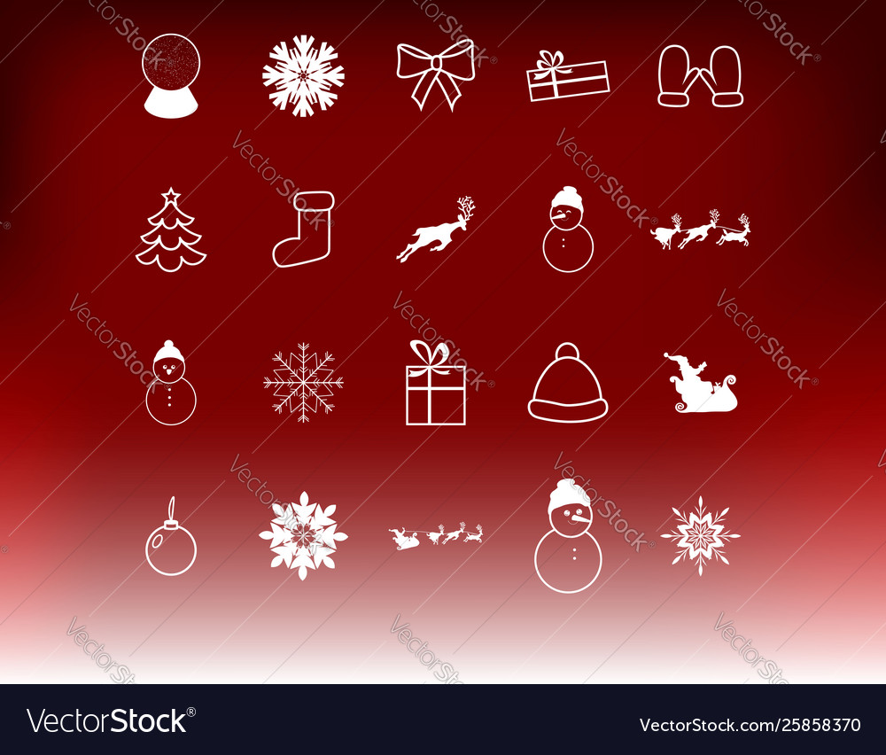 Set Christmas Icons Royalty Free Vector Image Vectorstock 0629