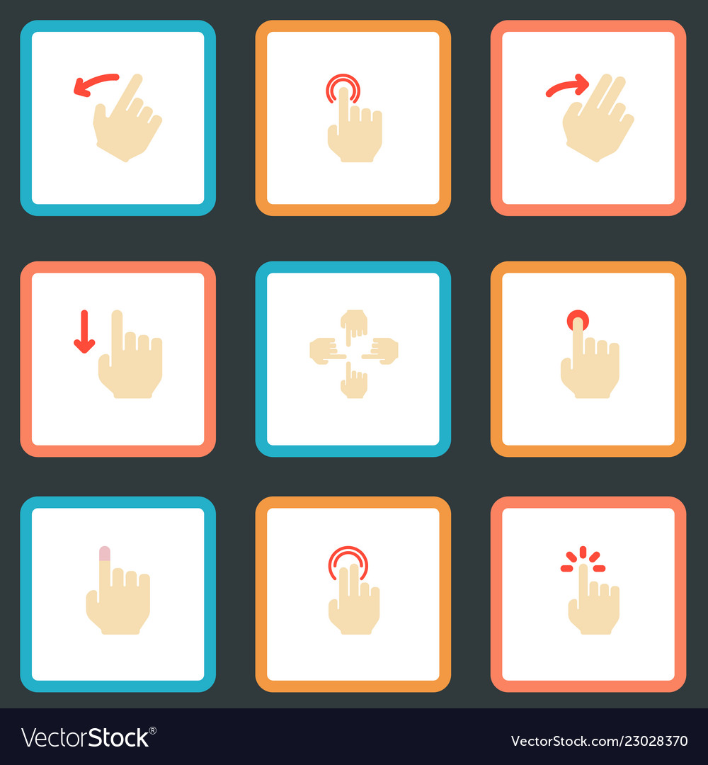 Touch Gestures Icons - Flat Style