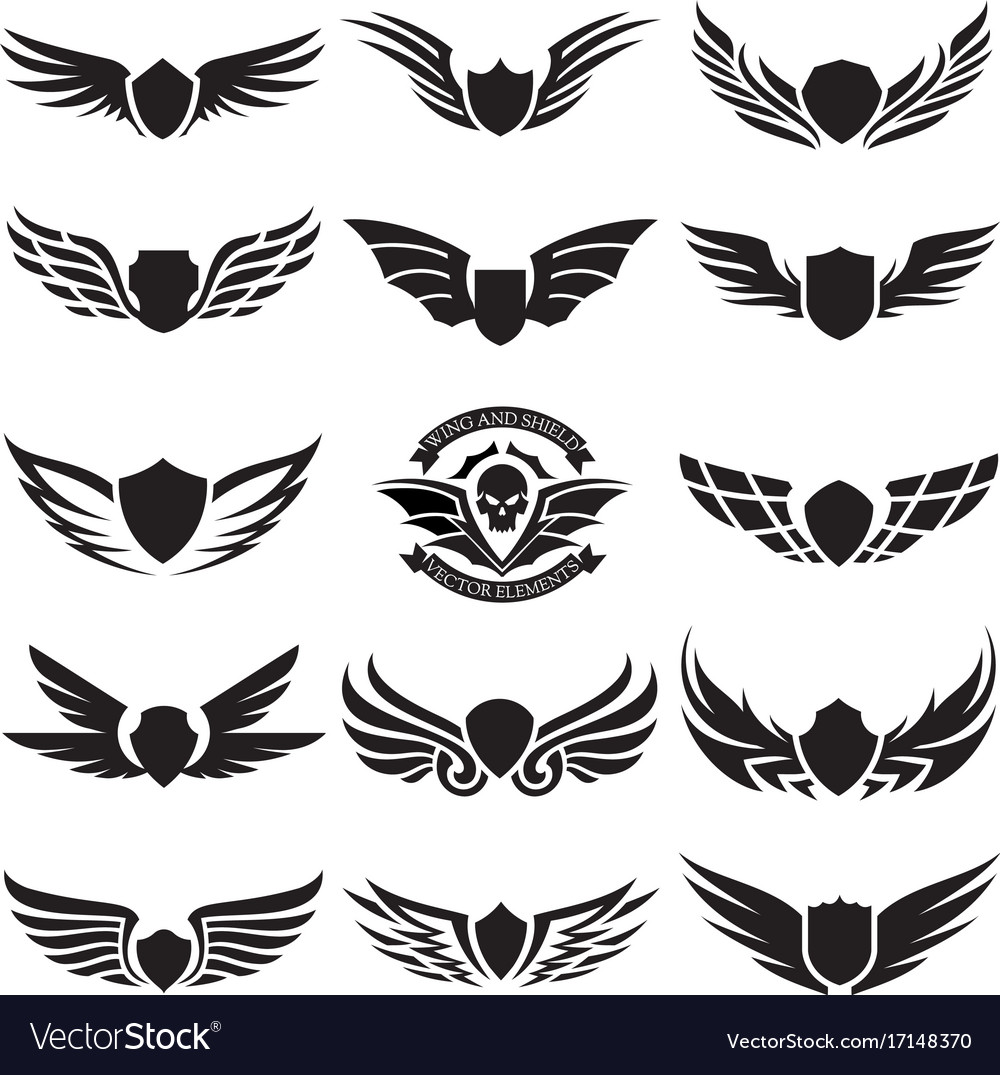 Wings set of design elements for icon