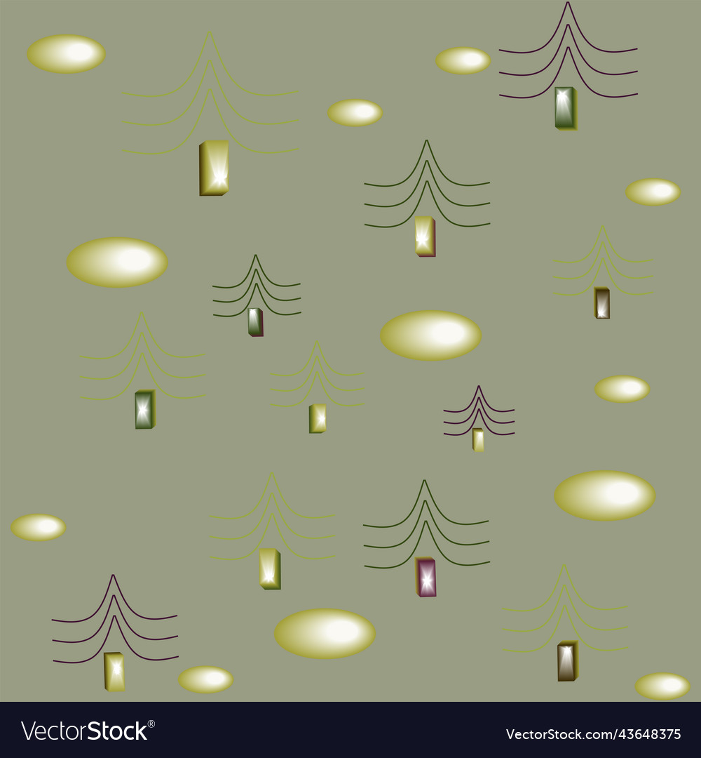 A pattern of multicolored tree contours