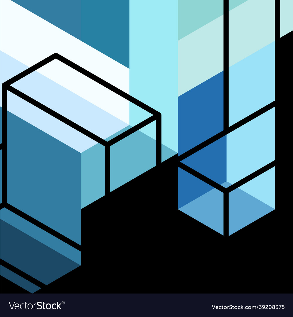 Abstract background 3d cubes cubic elements vector image Abstract background 3d cubes cubic elements