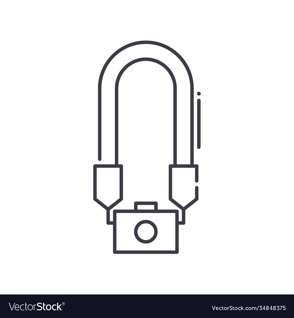 Camera strap icon linear isolated vector image Camera strap icon linear isolated