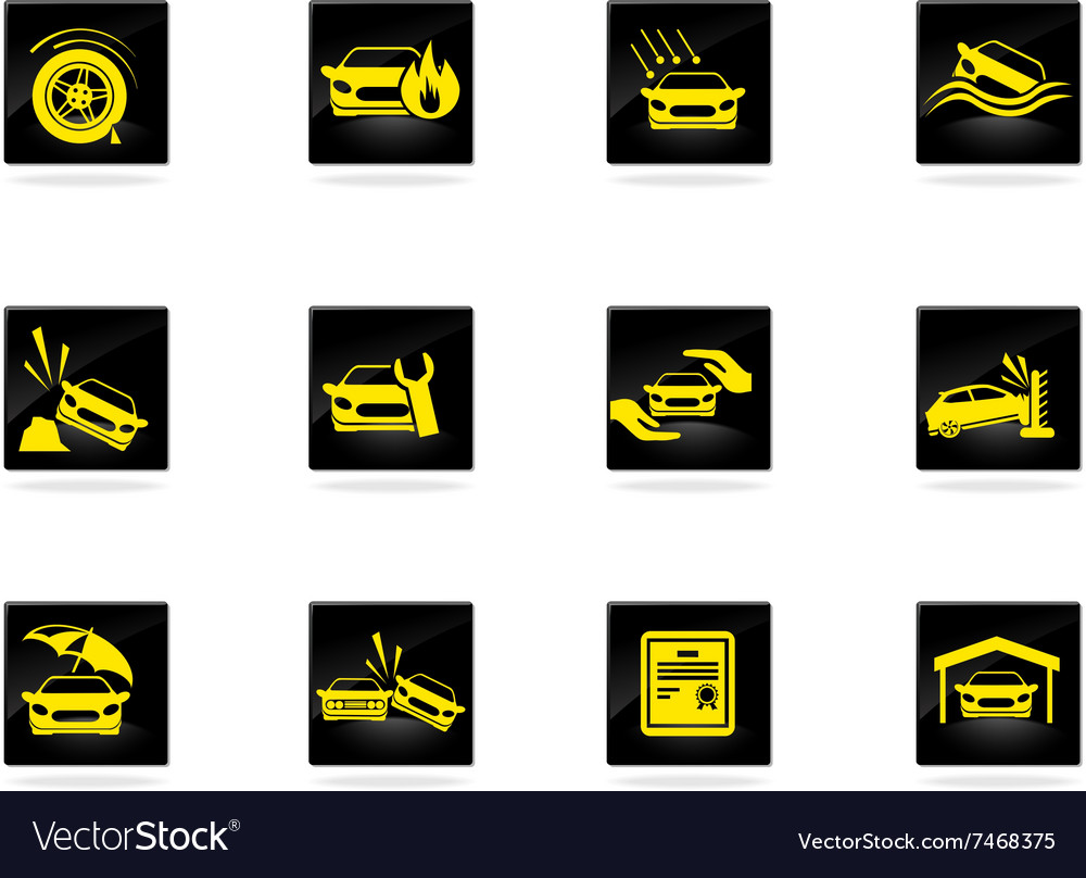 Car insurance icons Royalty Free Vector Image - VectorStock