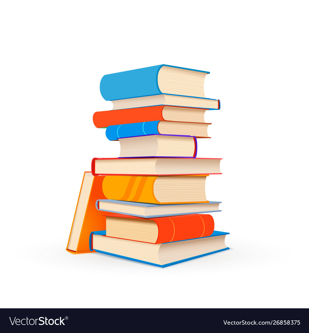 Colorful Stack of Textbooks