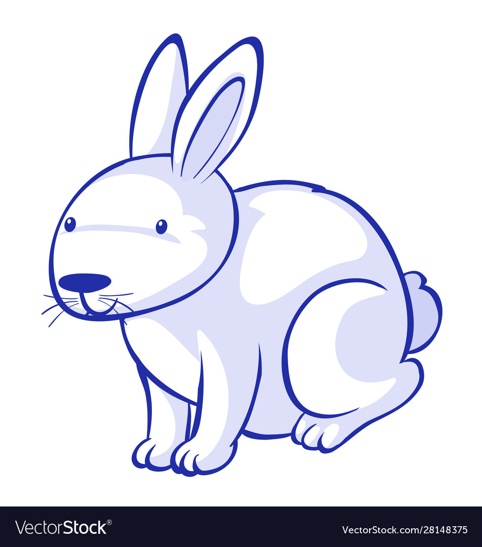 Cute rabbit on white background Royalty Free Vector Image