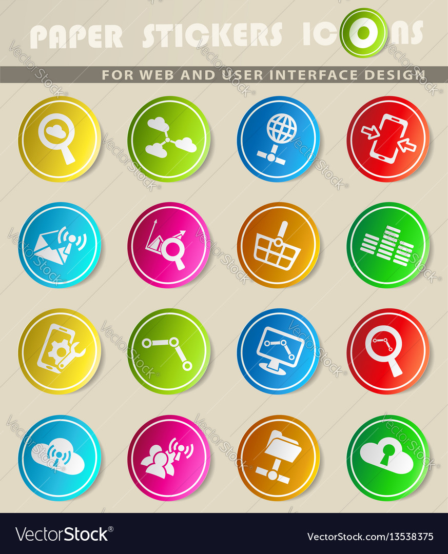 Data analytic and social network icon set Vector Image Data analytic and social network icon set